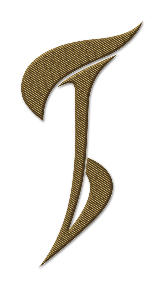 Thomas Bergersen mark, embroidered in gold
